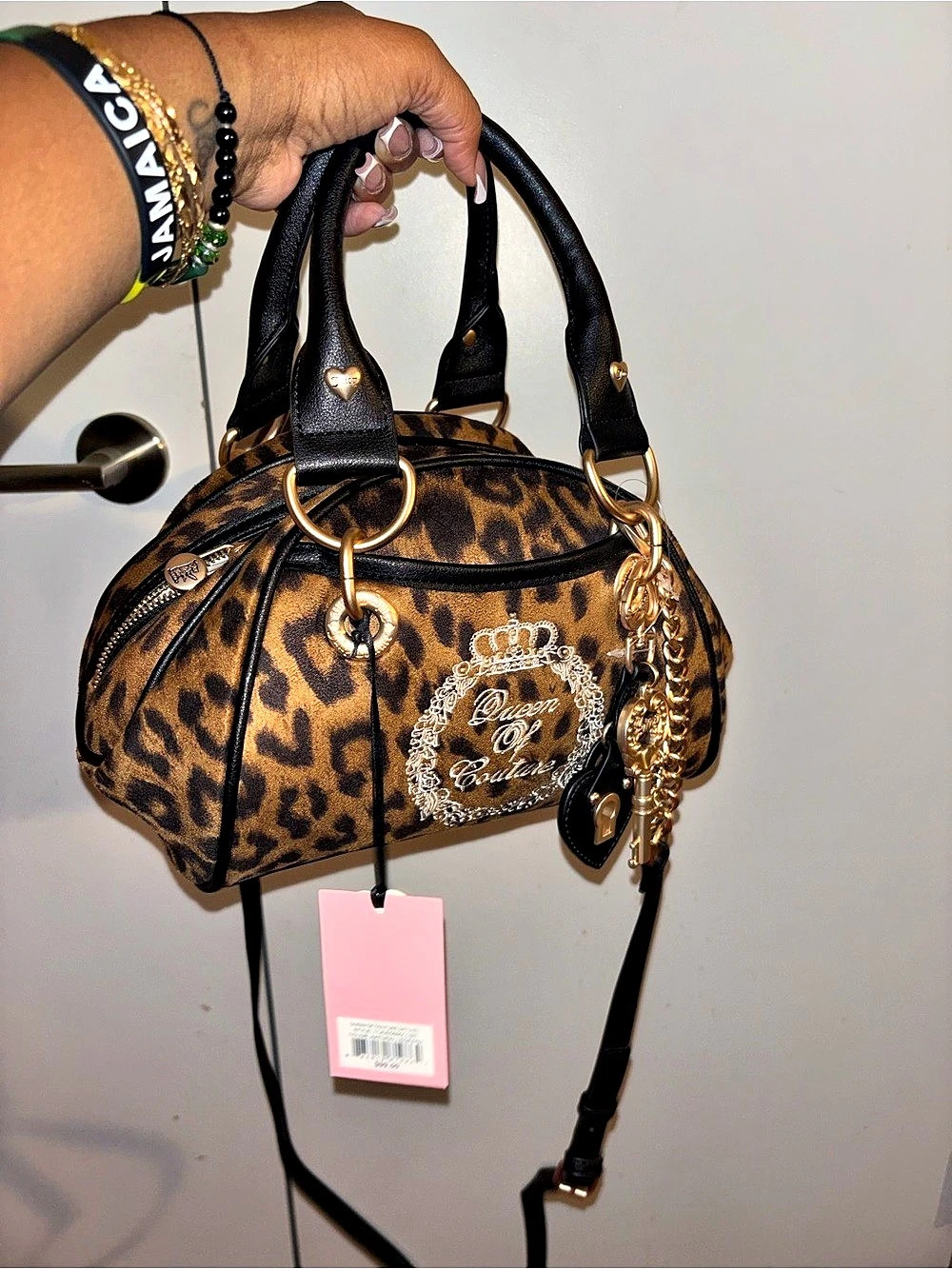 Juicy Couture Queen of Couture Leopard Satchel, Brown & Black